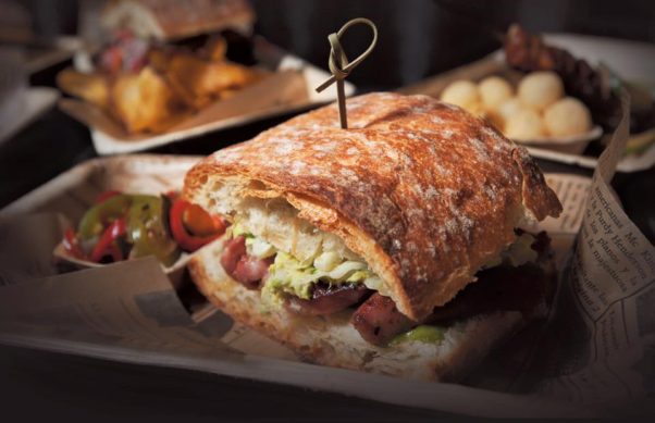 Toro Toro is serving a new late-night menu including this classic choripán with sweet Argentinean chorizo on a ciabatta roll. (Photo: Toro Toro/Facebook)