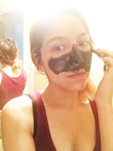 Apply a mask made with activated charcoal to the areas on your face that tend to flare up. (Photo:  Emma Blancovich/DC on Heels)