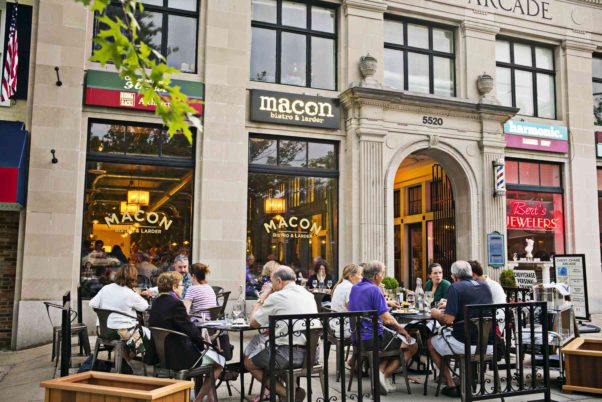 Macon Bistro & Larder will hold a champagne, beer and oyster party on its patio and arcade on Sept. 3. (Photo: Scott Suchman)