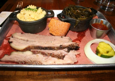 Due South's 12-hour smoked beef brisket, on the other hand, was delicious as were the bacon-braised collard greens. (Photo: Mark Heckathorn/DC on Heels)