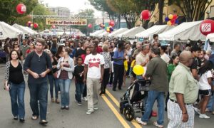 Taste of Bethesda fills Woodmont Triangle with 60 restaurants and five stages of entertainment from 11 a.m.-4 p.m.Saturday. (Photo: Bethesda Urban Partnership)