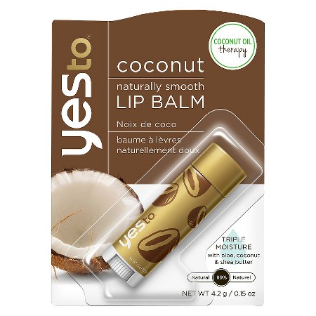 The coconut oils from Yes to Coconut Naturally Smooth Lip Balm last all day long. (Photo: Target)