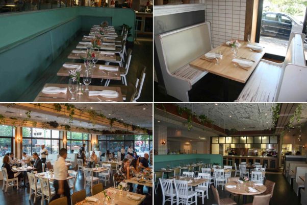 Nya Gill designed the restaurant with distressed finishes, brass, glass and plants. (Photos: Mark Heckathorn/DC on Heels)