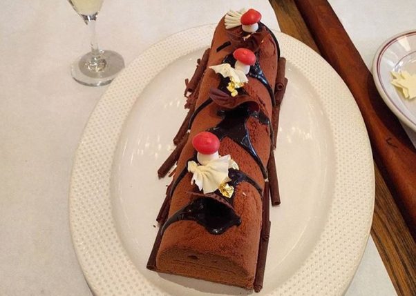 Le Diplomate is selling two kinds of buche de noel for $40 to server at your home Christmas dinner. (Photo: Le Dip;omate/Facebook)