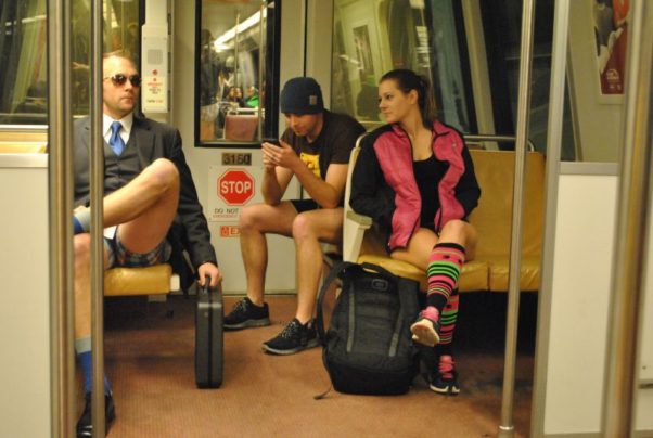 Join subway riders around the world for the No Pants Subway Ride this Sunday at 3 p.m. (Photo: bossi)