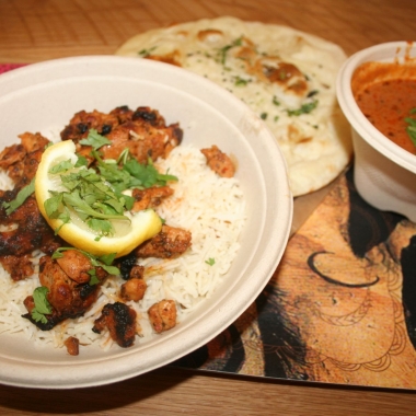 chicken bbq with tika masala and naan at Choolaah by Mark Heckathorn
