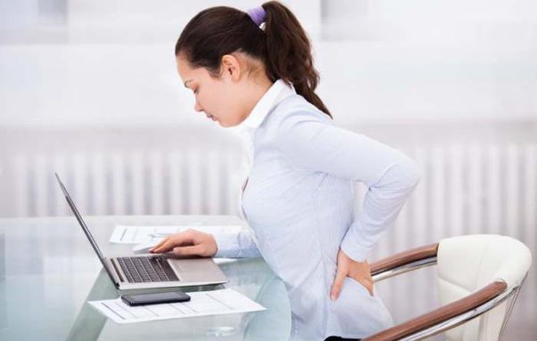 woman in back pain
