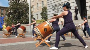The Smithsonian American Art Museum's Cherry Blossom Celebration kicks off with taiko drumming at 11:30 a.m. on Saturday. (Photo: Bruce Guthrie)