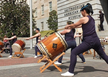The Smithsonian American Art Museum's Cherry Blossom Celebration kicks off with taiko drumming at 11:30 a.m. on Saturday. (Photo: Bruce Guthrie)