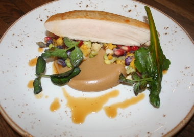 chicken breast with pureed cauliflower