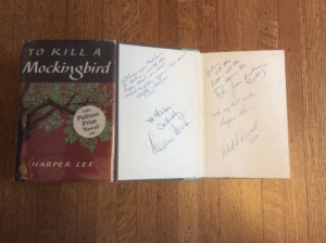This year's Washington Antiquarian Book Fair includes a copy of "To Kill a Mockingbird" signed by Harper Lee and the cast of the 1962 film. (Photo: Jeff Marks) 