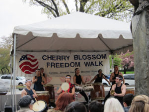  Jampanese taiko drummers perform during the Cherry Blossom Freedom Walk ceremony. (Photo: Dan Dan the Binary Man/Flickr)