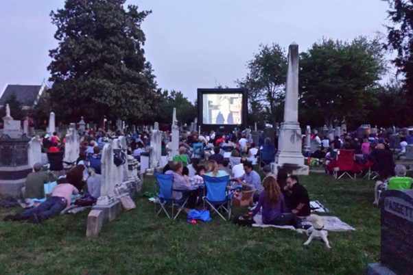 Watch movies among the graves at Congressional Cemetery's Cinemetery. (Photo: Congressional Cemetery/Facebook)