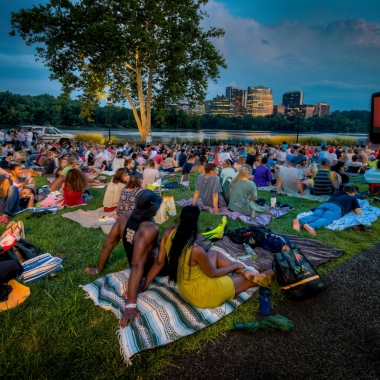 Sunset Cinema brings outdoor movies to the Georgetown waterfront Tuesdays in July and August. (Photo: Sam Kittner/Georgetown BID)