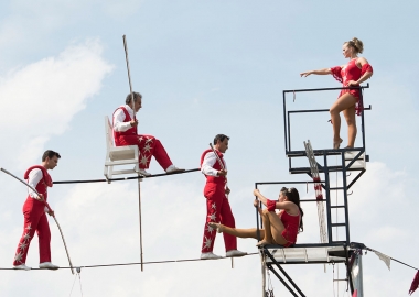 The Wallenda Family Troupe performs at the Smithsonian Folklife Festival on Thursday. (Photo: JB Weilepp/Smithsonian)