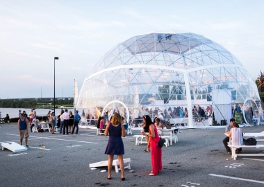 National Harbor's Harbor Dome: Summer Snow Globe is a cool cocktail bar and performance space. (Photo: Rey Lopez)