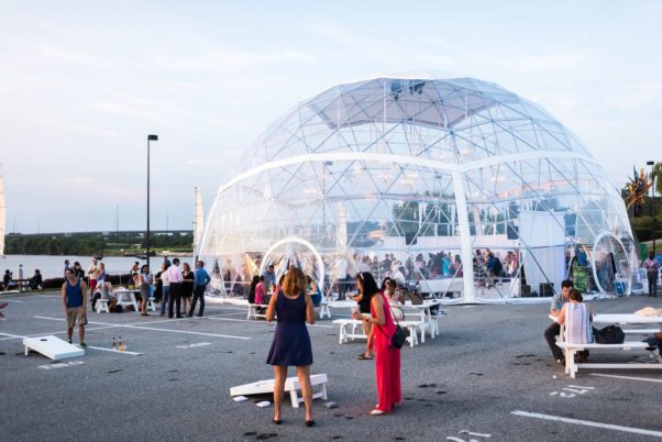 National Harbor's Harbor Dome: Summer Snow Globe is a cool cocktail bar and performance space. (Photo: Rey Lopez)