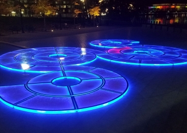 Aqueous by Jen Lewin is one of nine light displays that are part of this year's Georgetown Glow. (Photo: Mark Heckathorn/DC on Heels)