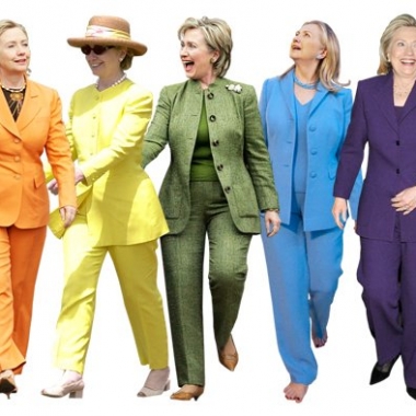 Hillary Clinton's pant suit in many different colors is her signature look. (Photo: WireImage/FilmMagic/Getty Images).