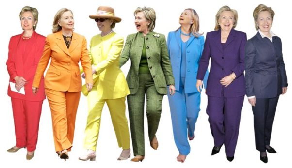 Hillary Clinton's pant suit in many different colors is her signature look. (Photo: WireImage/FilmMagic/Getty Images). 