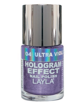Laya's Hologram Effect Nail Polish in Ultra Violet creates a 3D effect and has light bouncing from every angle. (Photo: Amazon)