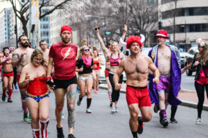 Party and run in your scivvies while you rasie money for children's cancer research. (Photo: Joe Flood/Cupid's Undie Run)