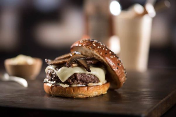 The roasted mushroom and Swiss burger from The Capital Burger, which opened March 19. (Photo: The Capital Burger)