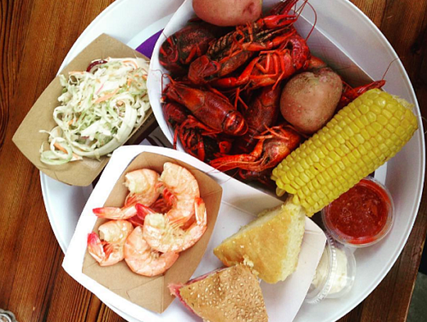 For $35, diners will get a pound of Louisiana crawfish with corn on the cob, new potatoes, coleslaw, mini muff-a-lottas and cornbread. (Photo: Bayou Bakery)