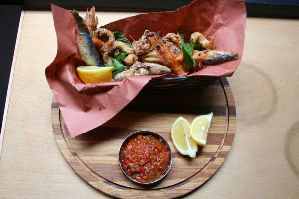 The menu includes appetizers like frito mixto with deep-fried  calamari, sardines, clams and head-on prawns. (Photo: Mark Heckathorn/DC on Heels)