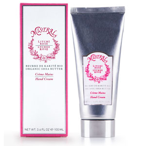 The labeling for this Mistral’s Lychee Rose Hand Cream is simple yet regal. (Photo: Mistral)
