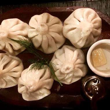 Six Khinkahali soup dumplings from Supra on a plate. (Photo: Supra)