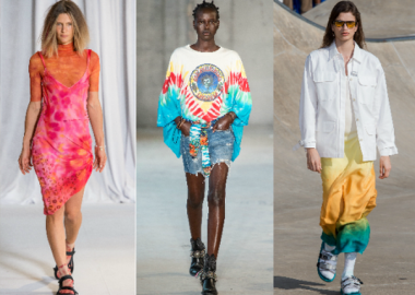 Models from the spring/summer New York Fashion week wearing tie-dye. (Photos: Imaxtree)