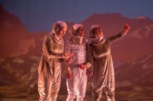 Three female astronauts on Mars. (Photo: Deviated Theatre)