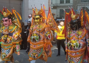Marcher's dressed as Buddas in last year's Chinese New Year Parade. (Photo: Mark Heckathorn/DC on Heels)
