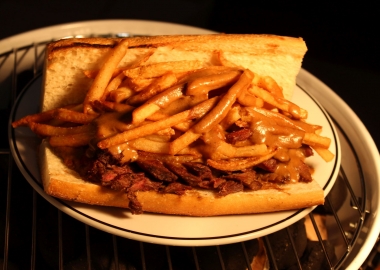 Medium Rare's steak sandwich with fries and specail sauce on a hoagie roll. (Photo: Mark Heckathorn)