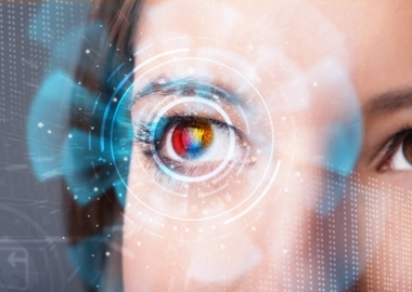 Future woman with cyber technology eye panel concept. (Photo: iStock)