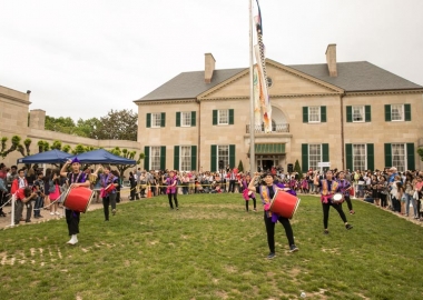 Drummers perform outside the Japanese Embassy. (Photo: Cultural Tourism D.C.)
