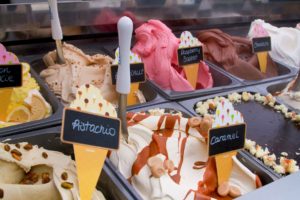 A cooler filled with different flavors of gelato. (Photo: Gelato Festival America)