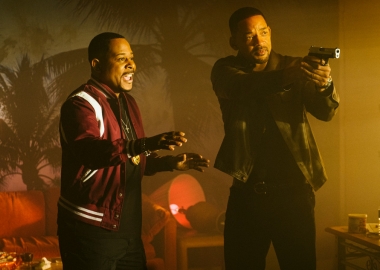 Martin Lawrence (left) and Will Smith, who has his gun drawn, in Bad Boys for Life. (Photo: Sony Pictures)