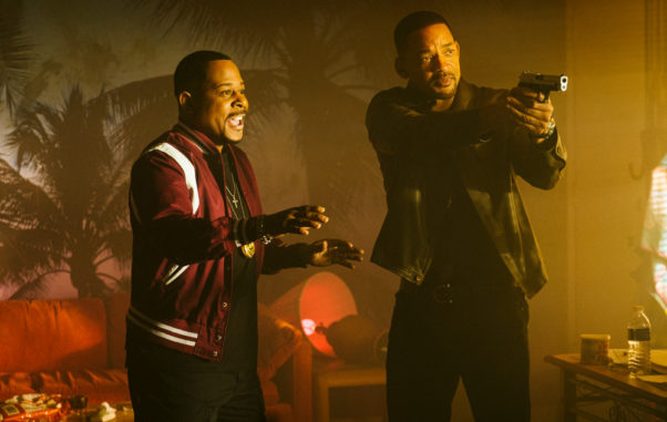 Martin Lawrence (left) and Will Smith, who has his gun drawn, in Bad Boys for Life. (Photo: Sony Pictures)