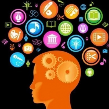 Illustration of a head with gears where the brain should be with symbols above it like thoughts. (Graphic: Shutterstock)