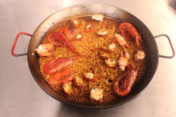 Paella de la duquessa de Denía with  lobster, red prawn, cuttlefish and sénia rice. (Photo: Mark Heckathorn/DC on Heels)