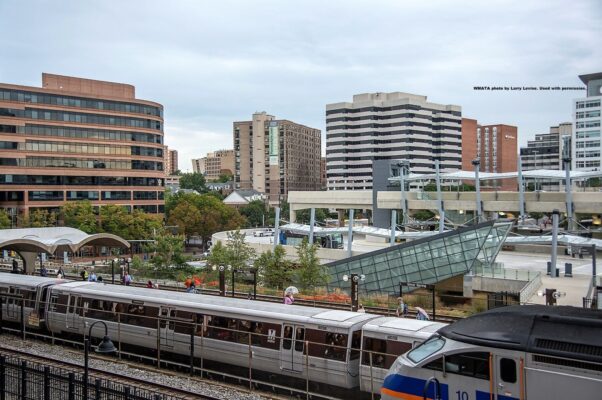 Downtown Silver Spring and the transit center from above the Metro platfrom. (Photo: Montgomery County)