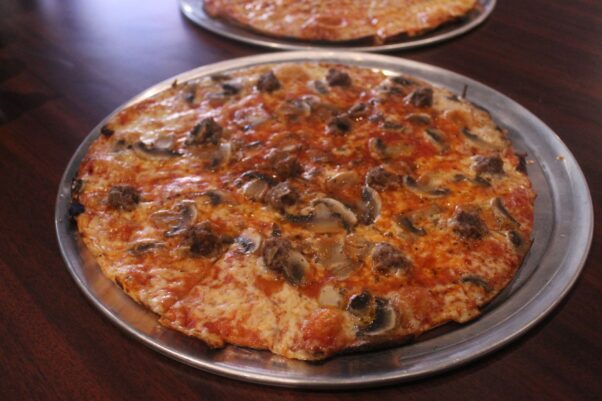 A meatball and mushroom pizza from Colony Grill. (Photo: Mark Heckathorn/DC on Heels)