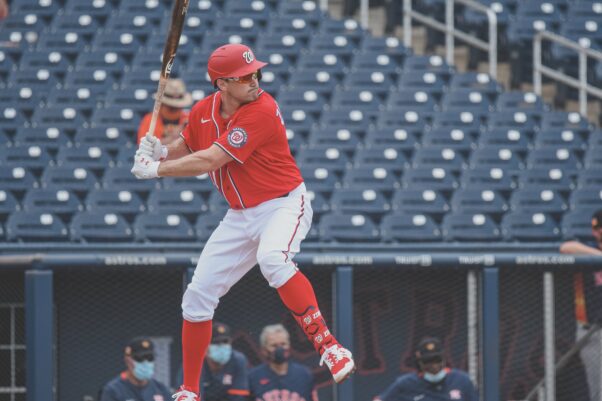 Ryan Zimmerman bats during a scrimmage against the Houston Astros on March 1, 2021 in Florida. (Photo: Washington Nationals)