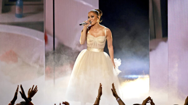 Jennifer Lopez performs at the 2021 American Music Awards. (Photo Frazer Harrison/Getty Images)