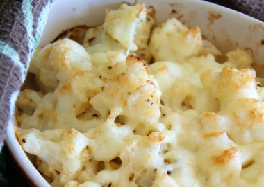 Easy, cheesy cauliflower casserole in a white dish (Photo: Contributed)