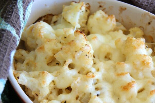 Easy, cheesy cauliflower casserole in a white dish (Photo: Contributed)