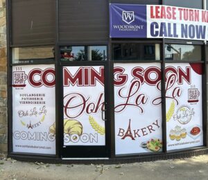 Exterior of Ooh La La Bakery with Coming Soon signs in the window. (Photo: Ooh La La/Facebook)