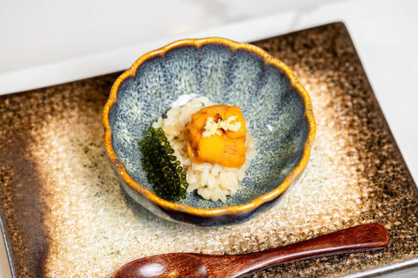 Sushi in a blue bowl from Omakase at Barracks Row (Photo: Omakase at Barracks Row)